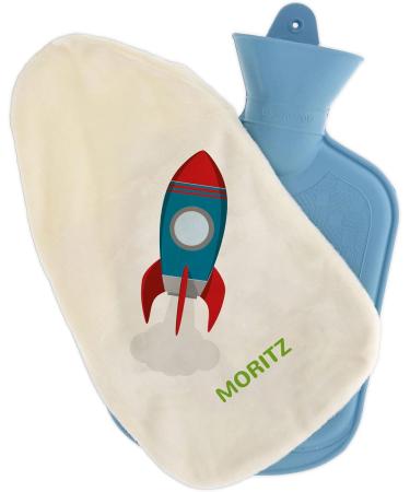 Personalized Hot Water Bottle with Custom Cover | Cozy 800ml Rocket Design | Ideal Gift for Kids & Adults - Buy Online on GoSupps.com