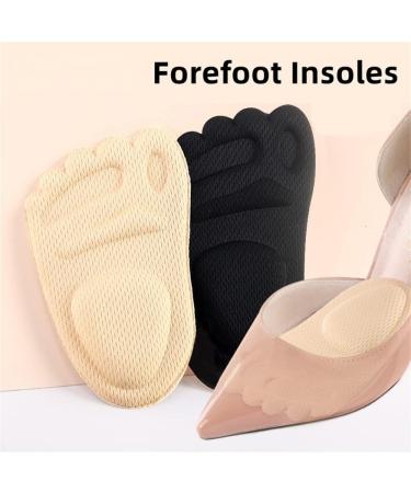 Metatarsal Pads for Women - Forefoot High Heel Shoe Inserts Thickened Anti-Sliding Cushions 4 Pairs (Black + Beige - Buy Online on GoSupps.com
