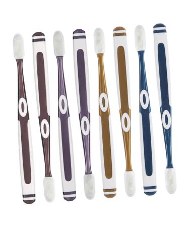 Beavorty 8 pieces nano toothbrush medium -sized toothbrush wear -resistant toothbrush small toothbrush medium -sized toothbrush for adults hard bristles teeth accessories ergonomic