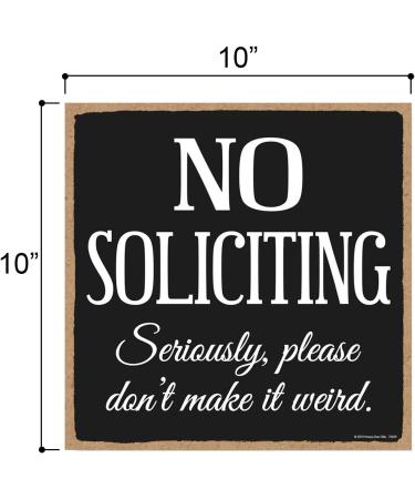 No Soliciting Sign - Honey Dew Gifts 10x10 Hanging Wood Decor - Do Not Disturb Wall Art - Buy Online on GoSupps.com