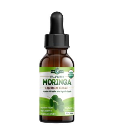 Moringa Leaf Extract Drops - Moringa Oleifera Leaf Extract | Pairs Well with Pura Vida Moringa Capsules and Moringa Powder. 2oz