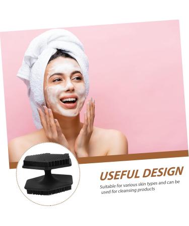 DRESSOOS Face Brush Facial Cleansing Brush Exfoliator Face Cleansing Brush Exfoliator Face Exfoliator Facial Wash Brush Silicone Face Cleansing Brush Double Sided Scrubber Silica Gel 6.50X6.50X4.00CM Black - Buy Online on GoSupps.com