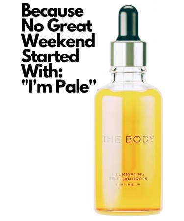 Tan Drops for Body - Illuminating Self-Tan Drops 1oz | Cruelty-Free Toxin-Free | Face & Body | Light/Medium | Year-Round Glow - Buy Online on GoSupps.com