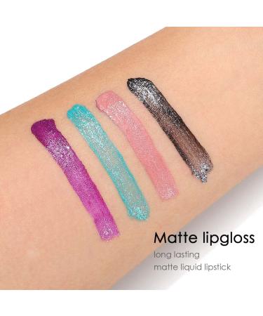 Kilshye Glitter Liquid Lipstick | High Pigment Matte Lip Gloss for Women & Girls | Shimmer Party Lips Makeup (Black) - International Shipping Available - Buy Online on GoSupps.com