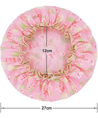 2 Pcs Double Layer Waterproof Bath Caps with Ruffled Edge - Flamingo Design for Girls and Women - Buy Online on GoSupps.com