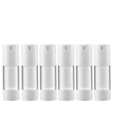 LONGWAY 1 Oz (30ML) Empty Refillable Airless Pump Bottle,Travel Foundation Containers,Airless Cosmetic Pump Bottle for Hand Sanitizer, Toner,Gel,Hair Oil, Lotion and Face Cream (Pack of 6, Frosted)