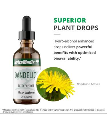 Nutramedix Dandelion Detox Support - Tincture for Liver Health + Gut Health + Antioxidant Support - Dandelion Leaf Liver Support Supplement for Daily Use (60ml) - Buy Online on GoSupps.com