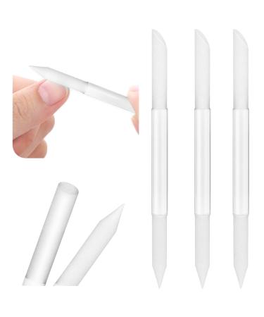 WLLHYF 3 Pieces Glass Cuticle Pusher Dual Ended Manicure Stick Cuticle Remover Tool Nail File Cuticles Care (clear)