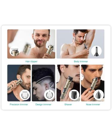 Buy 6 in 1 Waterproof Hair Clippers for Men - Adjustable Trimmer & Grooming Kit | Electric Shaver for Beard Face Nose Ear Eyebrow - Buy Online on GoSupps.com