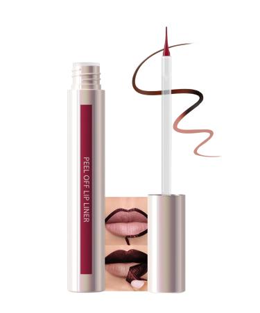 Peel Off Lip Liner Tattoo Nude Rose Crayon a Levre Peel Off Rouge a Levre Mat Longue Tenue Lip Stain Tint Sans Transfert Waterproof Smudge-proof Highly Pigmented Lipstick Maquillage Femme-01 01 Nude Rose