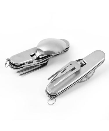 Convenient Tableware Foldable Outdoor Camping Stainless Steel Tableware Combination Set Portable Suitable for All Scenarios