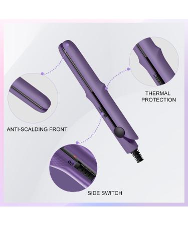 Omaky 2-in-1 Mini Curling Wand & Flat Iron - Portable Hair Straightener for All Hair Types Perfect for Travel - Pink - Buy Online on GoSupps.com