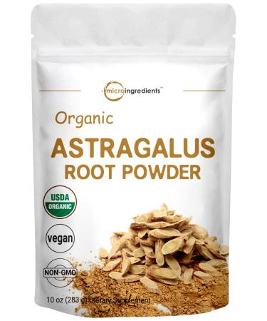 Organic Astragalus Root Powder, 10 Ounce, Sun Dried and Filler Free, Pure Astragalus Tea Powder, Supports Internal Circulation Health and Immune System, Non-GMO and Vegan Friendly