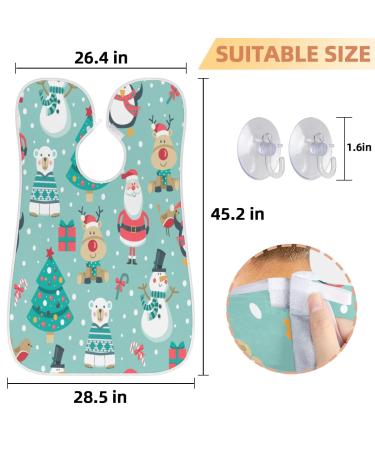 Merry Christmas Pattern Beard Bib Apron - Waterproof Hair Catcher for Men | Perfect Grooming Gift with Suction Cups - Buy Online on GoSupps.com