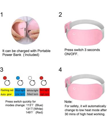 Portable Electric Heating Pad USB Waist Belt - 3 Temperature Settings, Auto Shut Off - for Lower Back Pain Relief - Buy Online on GoSupps.com
