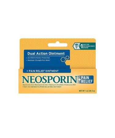 Neosporin First Aid Antibiotic Ointment Maximum Strength Pain Relief 1-Ounce (Pack of 2)