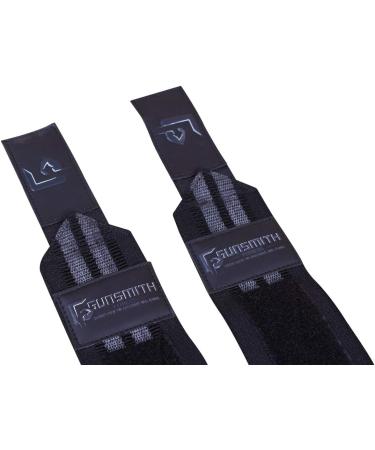 High Stress Wrist Bandages for Men & Women - 60cm Black/Gray Wrist Wraps for Weightlifting Powerlifting & CrossFit - Buy Online on GoSupps.com
