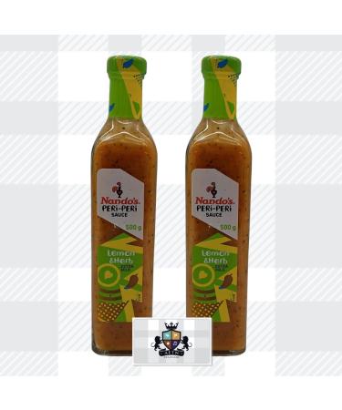 AETN Creations Nando's 2x500g Peri-Peri Lemon and Herb Zesty Flavourful Sauce for Marinating Add a Spicy and Tangy Twist to your Dishes with AETN Fridge Magnet - Buy Online on GoSupps.com