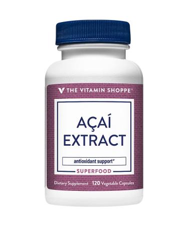 The Vitamin Shoppe Acai Extract A Powerful Antioxidant Superfood for Cellular Health (120 Veggie Capsules)