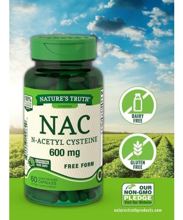 Nature's Truth NAC 600mg - 60 Count | N-Acetyl Cystine Extract - Buy Online on GoSupps.com