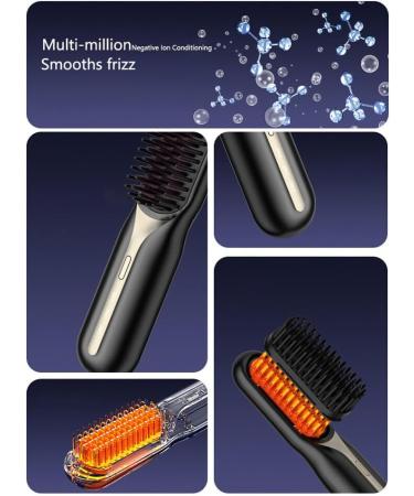 Buy New Cordless Hair Straightener Brush - Portable USB Rechargeable Anti-Scald & Lightweight for Travel - Pink - Buy Online on GoSupps.com
