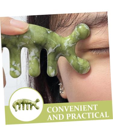 Plafope Jade Massage Comb - Creative Body Acupuncture and Massage Tool | Reliable Handcrafted Green Jade Device (11.50x4.50cm) - Buy Online on GoSupps.com