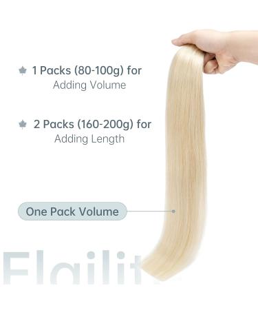 Elailite 45cm Tape Extensions - Real Human Hair 100g Smooth #60 Platinum Blonde 40 Pieces - Buy Online on GoSupps.com