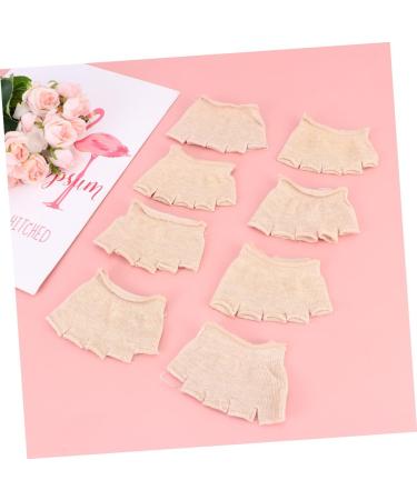 Buy MAGICLULU No Show Half Socks - 4 Pairs Cotton Peep Toe & Five Toe Socks in Khaki | International Shipping Available - Buy Online on GoSupps.com