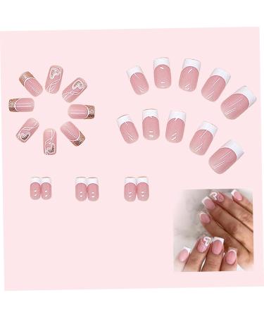 1 Set Press on Nails French Square Fake Nails Full Cover Short Press on Nails Reusable Short Nails Press on Cute Press on Nails Set for Women Home - Buy Online on GoSupps.com