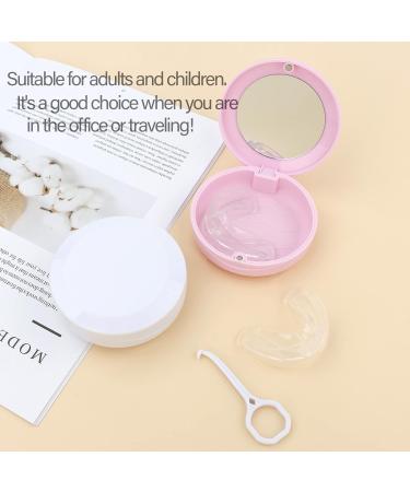 2 Pack Aligner & Retainer Case Set with Vent Holes, Mirror & Removal Tool - Pink & White for Women, Men, Teens - Slim & Cute Design - Buy Online on GoSupps.com