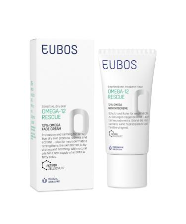 EUBOS 12% OMEGA EUBOS OMEGA-12 RESCUE Face Cream: Nourishing and soothing facial care | For dry sensitive and eczema-prone skin | Vegan | 50 ml