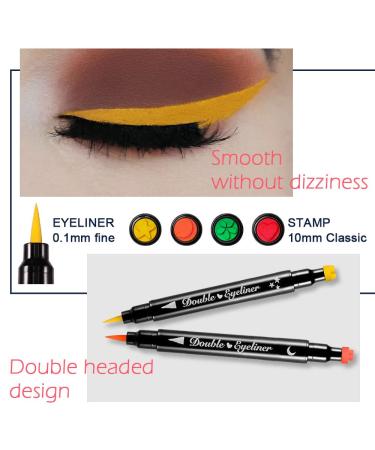 evpct Colored Winged Eyeliners Stamp 4 in 1 Set | Waterproof Eye Liners for Women in Green, Coral, Pink, Yellow, Orange | Wingliner Liquid Eyeliner Colorful Set - Buy Online on GoSupps.com