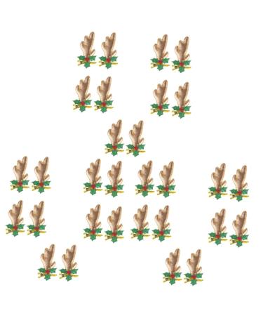 FRCOLOR 15 Pairs Creative Headdress Christmas Hair Barrette Antlers Shape Barrette Deer Horn Hair Clip Reindeer Antler Headband Deer Hair Clips Xmas Hair Clip Issue Card Baby