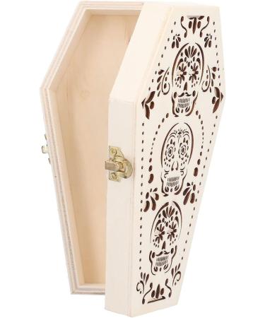 Psytfei 2Pcs Hamster Coffin DIY Unfinished Wooden Coffin Box for Small Pet Funerals Halloween Party Decoration 17.7x9.5x4.9cm(Skull Head) - Buy Online on GoSupps.com