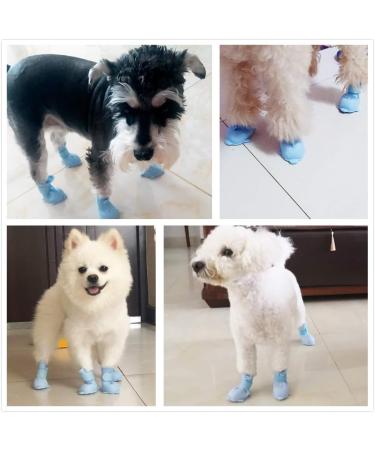Yeduzyn Waterproof Dog Boots for Small Dogs - Blue Medium (4Pcs) | Snow and Rain Booties for Teddy, Pomeranian, Bichon - Buy Online on GoSupps.com