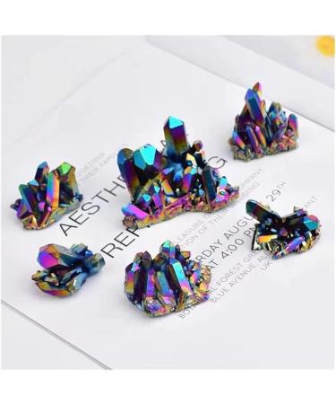 Natural Crystal Rough Natural Quartz Crystal Rainbow Titanium Electroplating Cluster Specimen (Color : Multicolor Size : 200g) 200g Multicolor - Buy Online on GoSupps.com