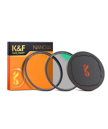 K&F Concept Magnetic 77mm Circular Polarizers Filter Kit (Magnetic Polarizing Filter + Adapter Ring + Lens Cap) -28 Multi-Layer Coatings (Nano-X Series)