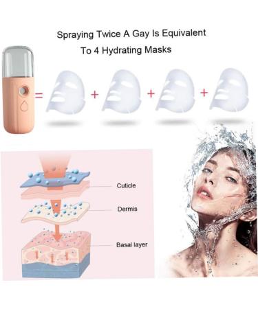 1PC Mini Facial Mister Handheld Face Mist Sprayer Moisturizing Steamer USB Recharging Skin Hydration Tool 30ml. Pink - Buy Online on GoSupps.com