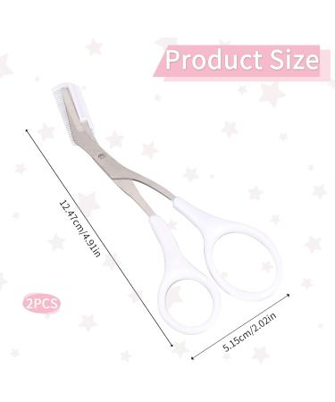 Precision Eyebrow Trimmer Scissors with Comb - Non-Slip Finger Grips - Hair Removal Tool for Men and Women (White) - Buy Online on GoSupps.com