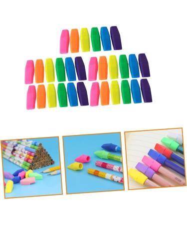  TOGEVAL TOGEVAL 30 Eraser Caps for Pencils Durable TPR Material Easy to Use for Drawing School Supplies Mix of Colors - Buy Online on GoSupps.com