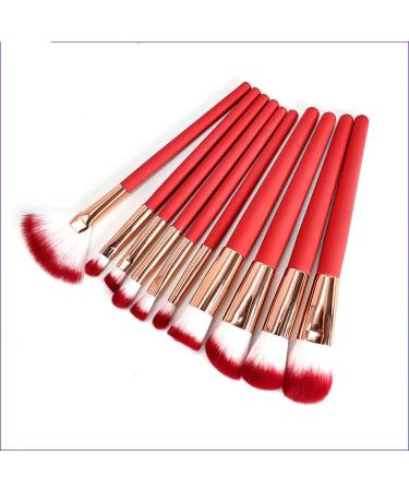 10 Pieces Of Color Changing Handle Makeup Brush Set Red Foundation Makeup Tools