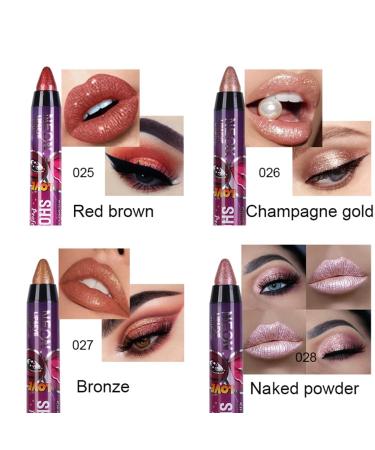 MEICOLY Red Eyeshadow Stick 12 Pcs - Metallic Green Champagne Neon Eyeshadow Crayon - Waterproof & Long Lasting Shiny Rotating Eyeshadow Sticks - Buy Online on GoSupps.com