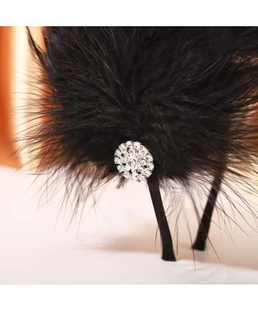 GENBREE 1920s Flapper Headband with Feather - Black Feather Headwear for Women and Girls - Buy Online on GoSupps.com