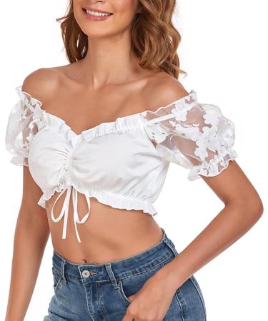 Shop Women's Dirndl Blouses - Lace Long & Short Arm Plus Size - Affordable Oktoberfest Cardigans - Buy Online on GoSupps.com