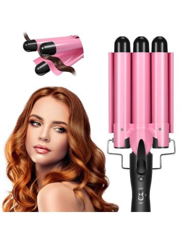 Three Barrel Curling Iron Wand 2020 Hair Curling Iron 1 Inch Ceramic Tourmaline Triple Barrels 3 Barrel Hair Crimper Ceramic Tourmaline Triple Barrels Dual Voltage Crimp Hair Waving Styling Tools