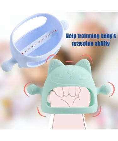 Puphutu Baby Teether - Silicone Teething Toy 3 Pack for Infants (Blue Green Yellow) - Buy Online on GoSupps.com