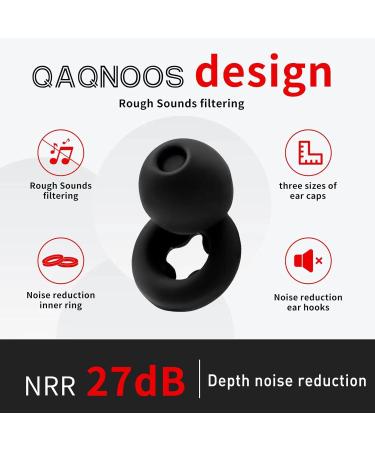 Ultra Comfort Ear Plugs - High NRR 27 dB for Sleep Study Travel & Concerts | 3 Sizes (S/M/L) | Black - Buy Online on GoSupps.com