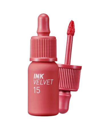 Peripera Ink the Velvet Lip Tint | High Pigment Color  Longwear  Weightless  Not Animal Tested  Gluten-Free  Paraben-Free | 015 BEAUTY PEAK ROSE  0.14 fl oz