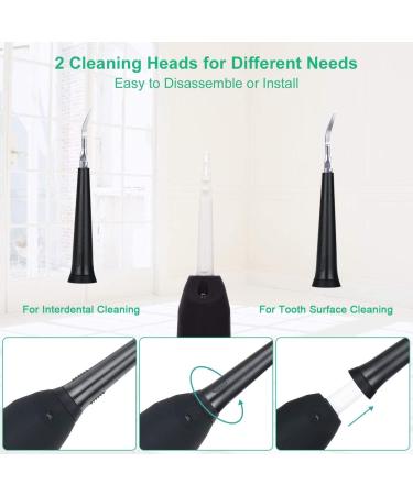 Electric Dental Calculus Remover - Plaque & Tartar Stain Removal Tool with LED Light | Sonic Tooth Cleaner Scraper Kit - USB Rechargeable | 3 Adjustable Modes - Black - Buy Online on GoSupps.com