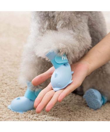 Yeduzyn Waterproof Dog Boots for Small Dogs - Blue Medium (4Pcs) | Snow and Rain Booties for Teddy, Pomeranian, Bichon - Buy Online on GoSupps.com